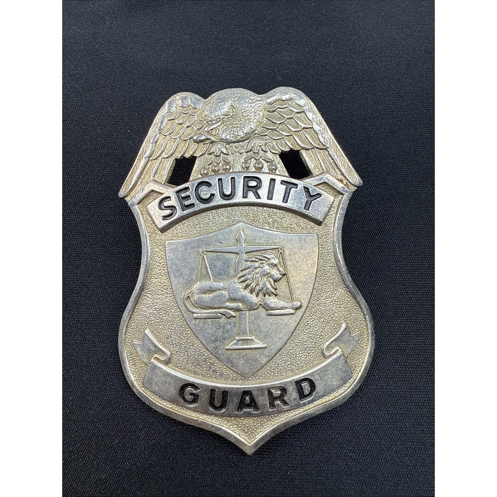 Vintage Pine Tree Security Guard Maine Obsolete Security Guard Badge Silver Tone